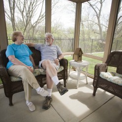 Screened in porch at a three-bedroom cottage