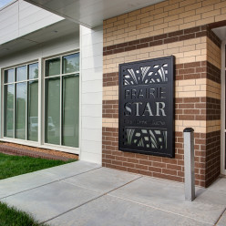 Prairie Star Sign Outside of Restaurant at Meadowlark Hills in Manhattan, KS