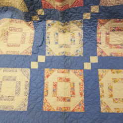 Hand-pieced & hand-quilted 1930/1940s Churn Dash Quilt / 76 x 90 / Never used 