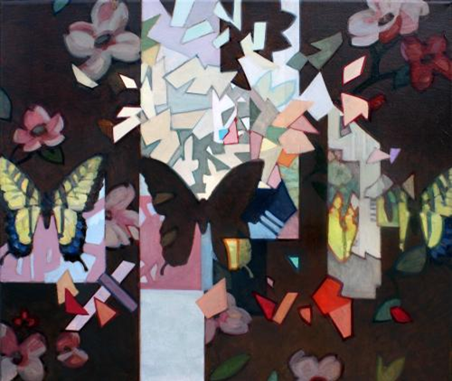 Pollinatrix (v.2), framed oil on canvas by Aaron Morgan Brown, an SNW featured artist
