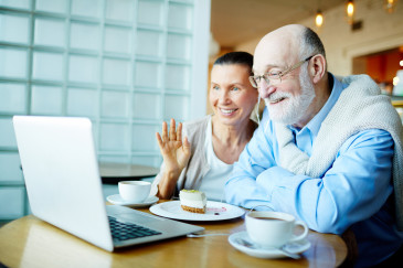 Seniors on a video call