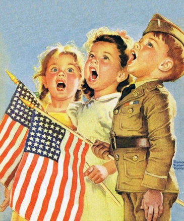 1940s 4th of July illustration.