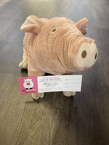 Happy HOG, the HOGtoberfest mascot, has selected her raffle ticket. Don't miss your chance to be a winner! 