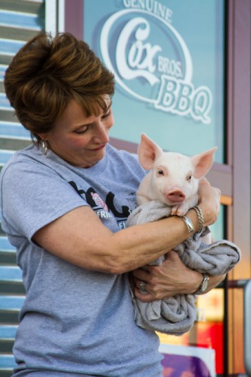 Jackie Hartman cuddles with Hazel.