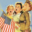 1940s 4th of July illustration.