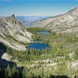 [Stock image] Bighorn Crags, Idaho: View of Terrace Lakes from pass above Heart Lake.
